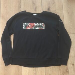 Columbia Black Crew Neck Sweater with Bold Graphic